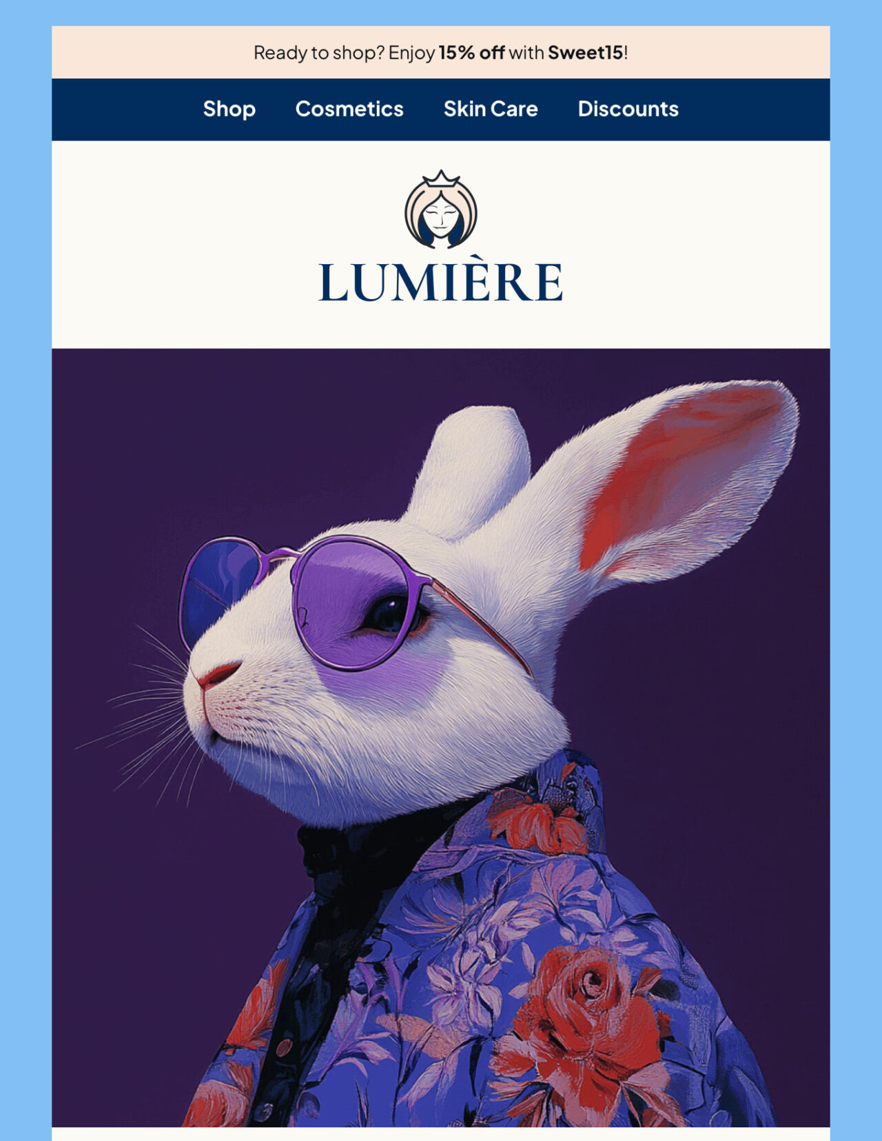 Lumiere email newsletter as an example to good email header banner