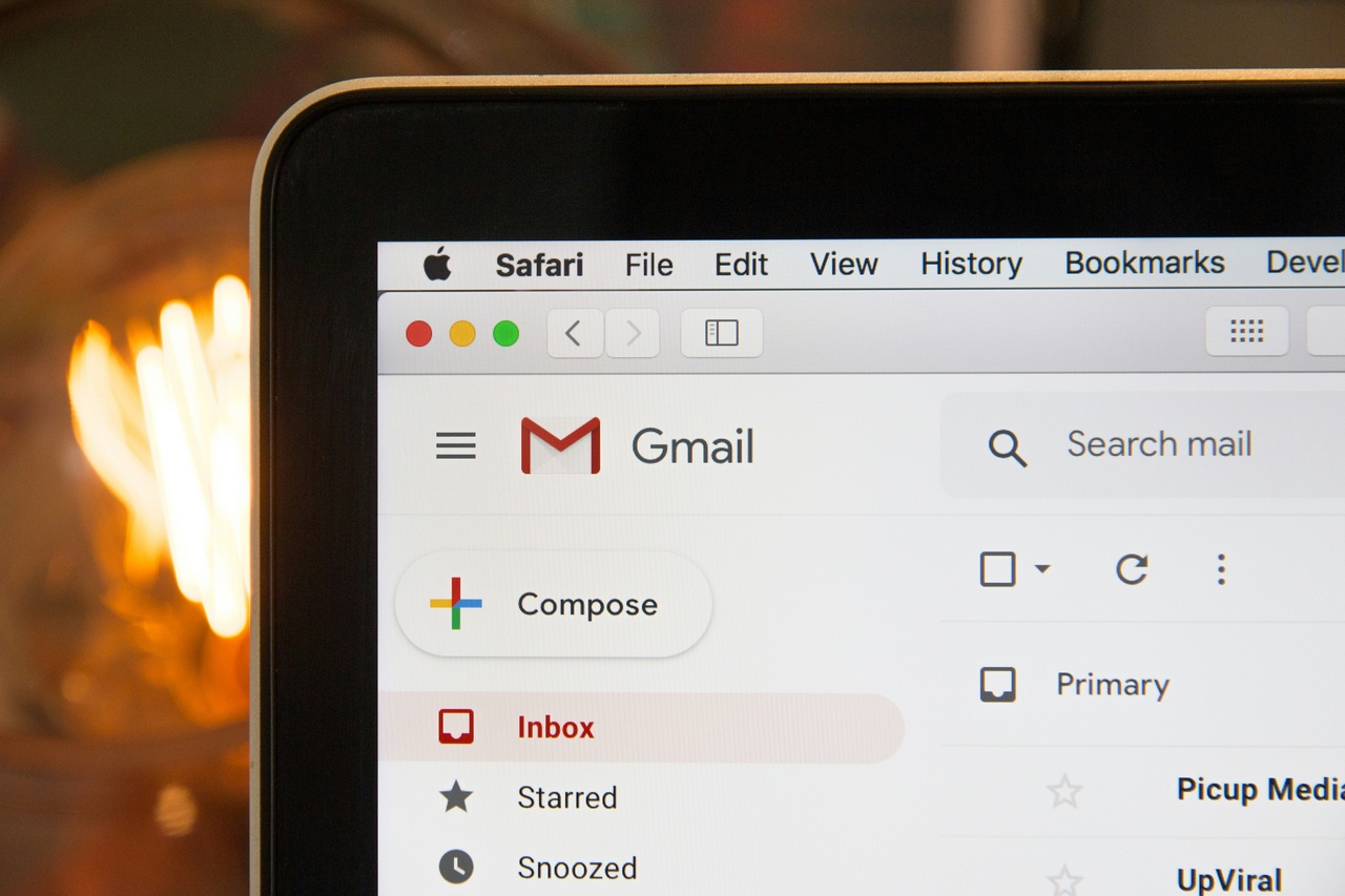 an open tab of Gmail inbox