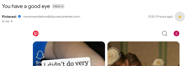 Starring an email to flag 