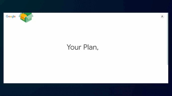 Google Your Plan website as an example to an animated website