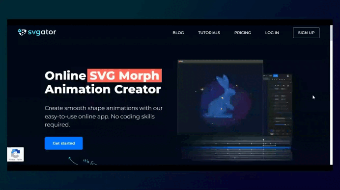 SVG website as an example to an animated website