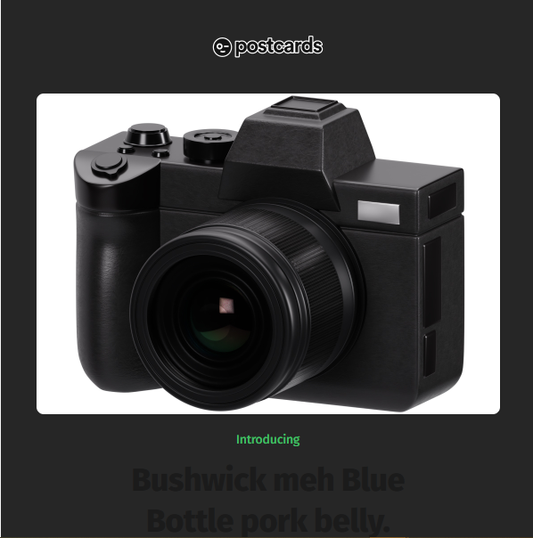 An example of an email background in dark mode