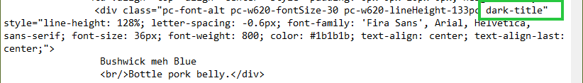 dark-title class in HTML template