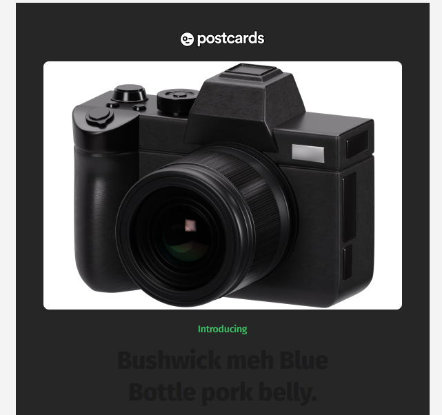 logo usage example in dark mode email