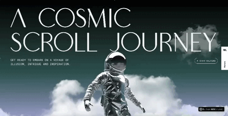 space-themed animated website example