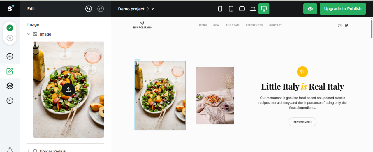 Image upload option