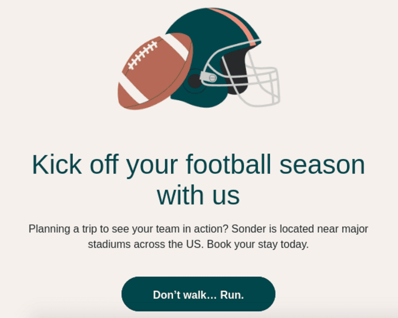 good cta example to an email that sells