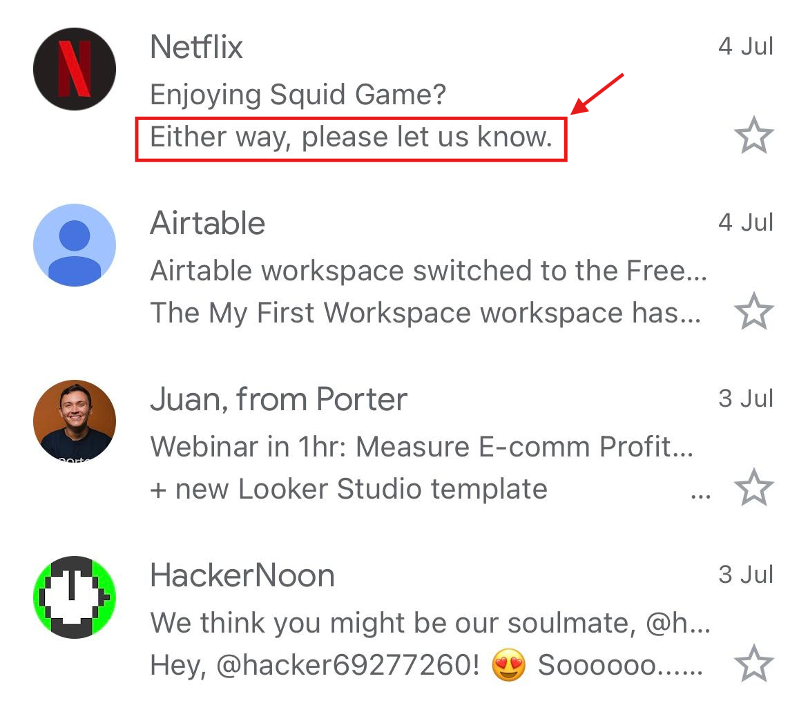email preview text examples