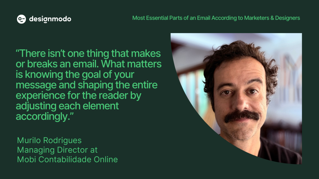 Murilo Rodrigues' quote about the most important part of an email
