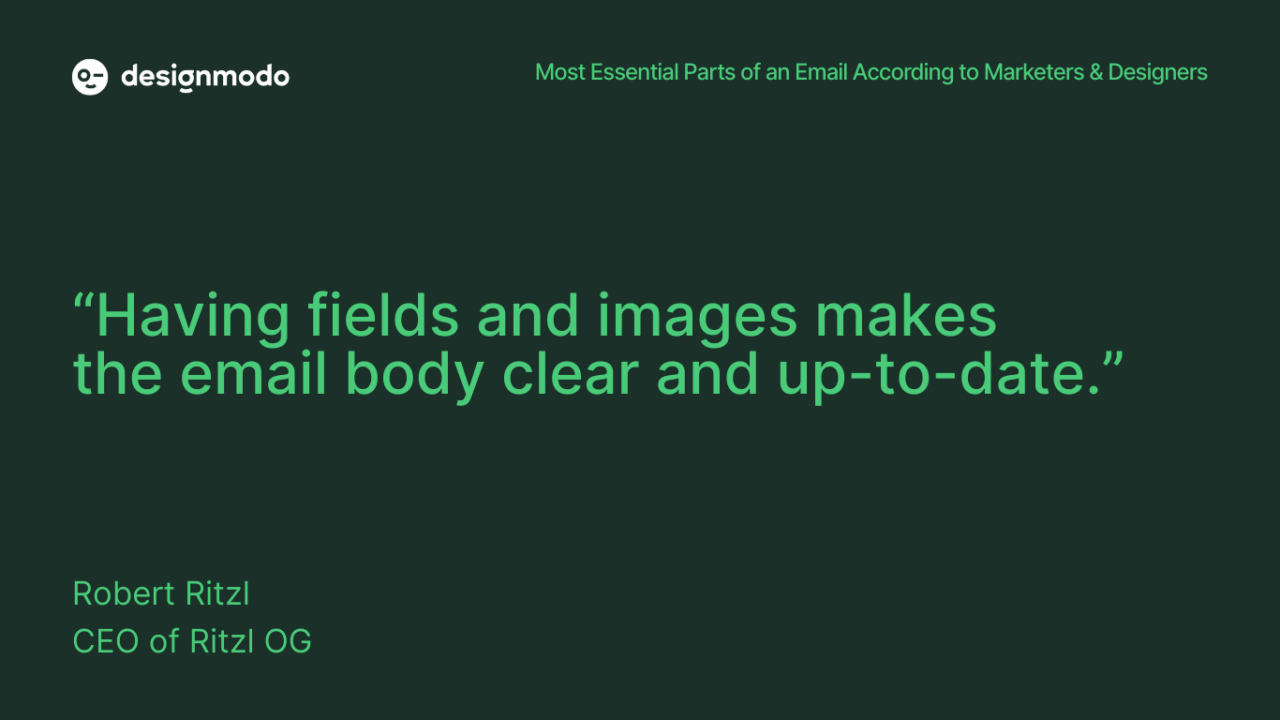 Robert Ritzl's quote about the most important part of an email