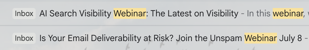 subject line examples used for webinar invitation emails