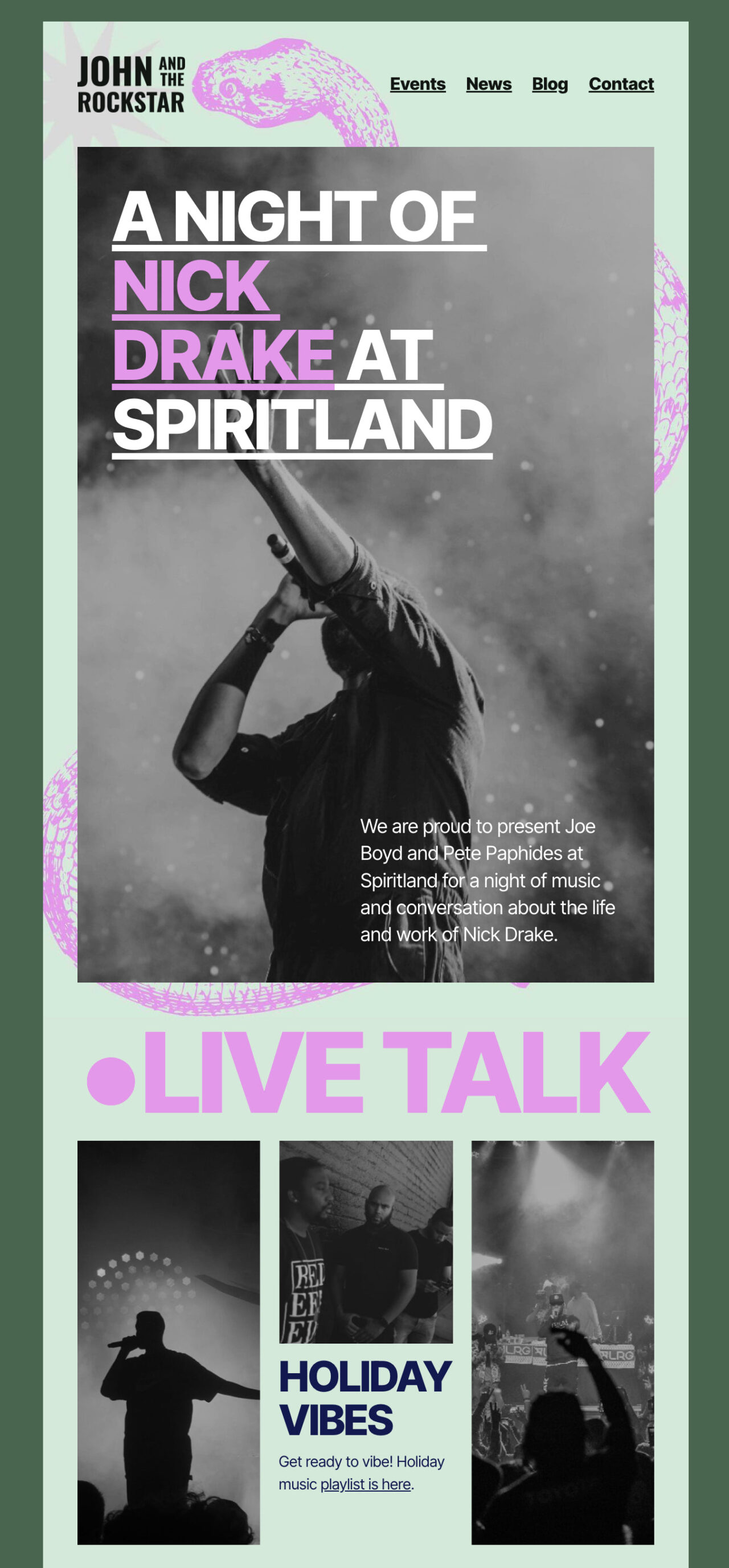 event content for a newsletter