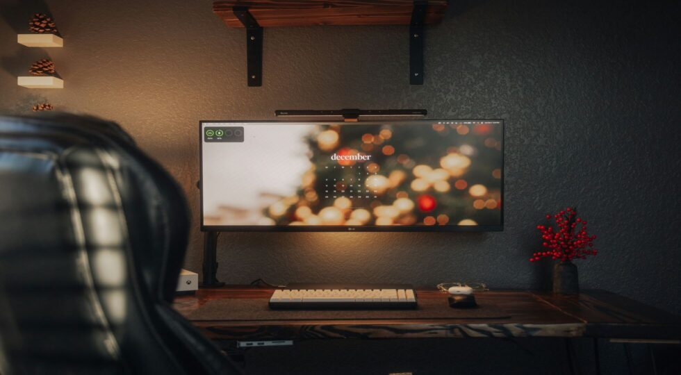 December calendar appearing on a computer screen