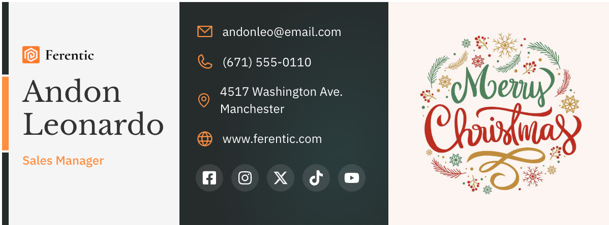 Seasonal email template example