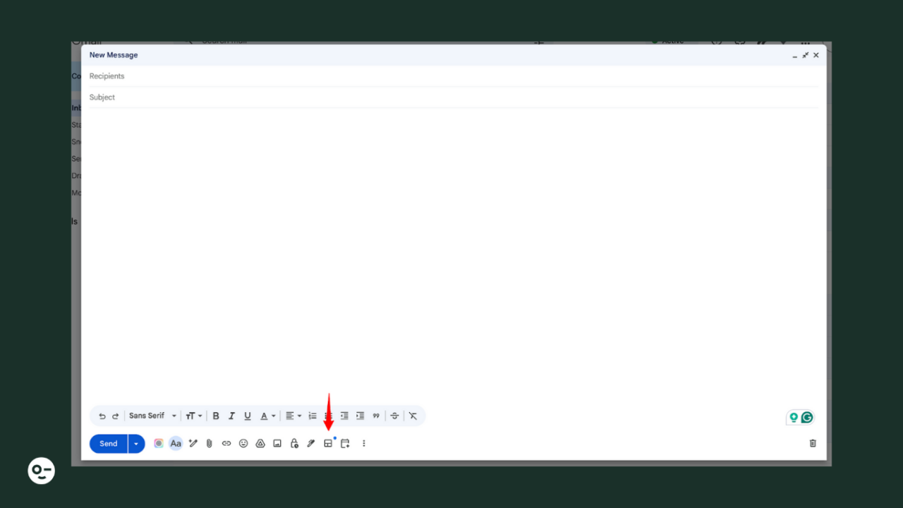 Selecting a template in Gmail