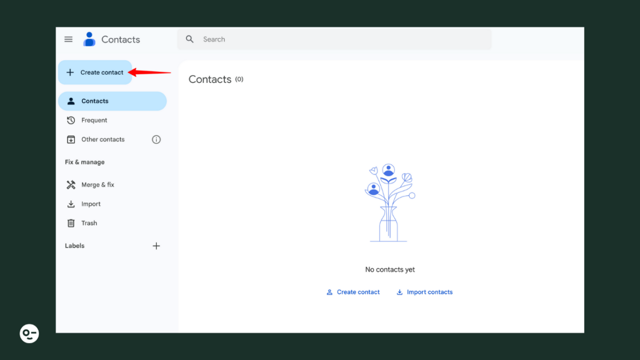 create a contact button in Gmail