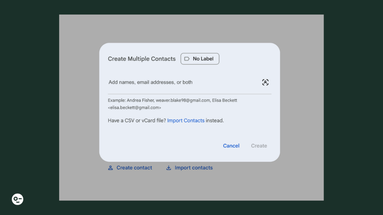 create a multiple contacts window