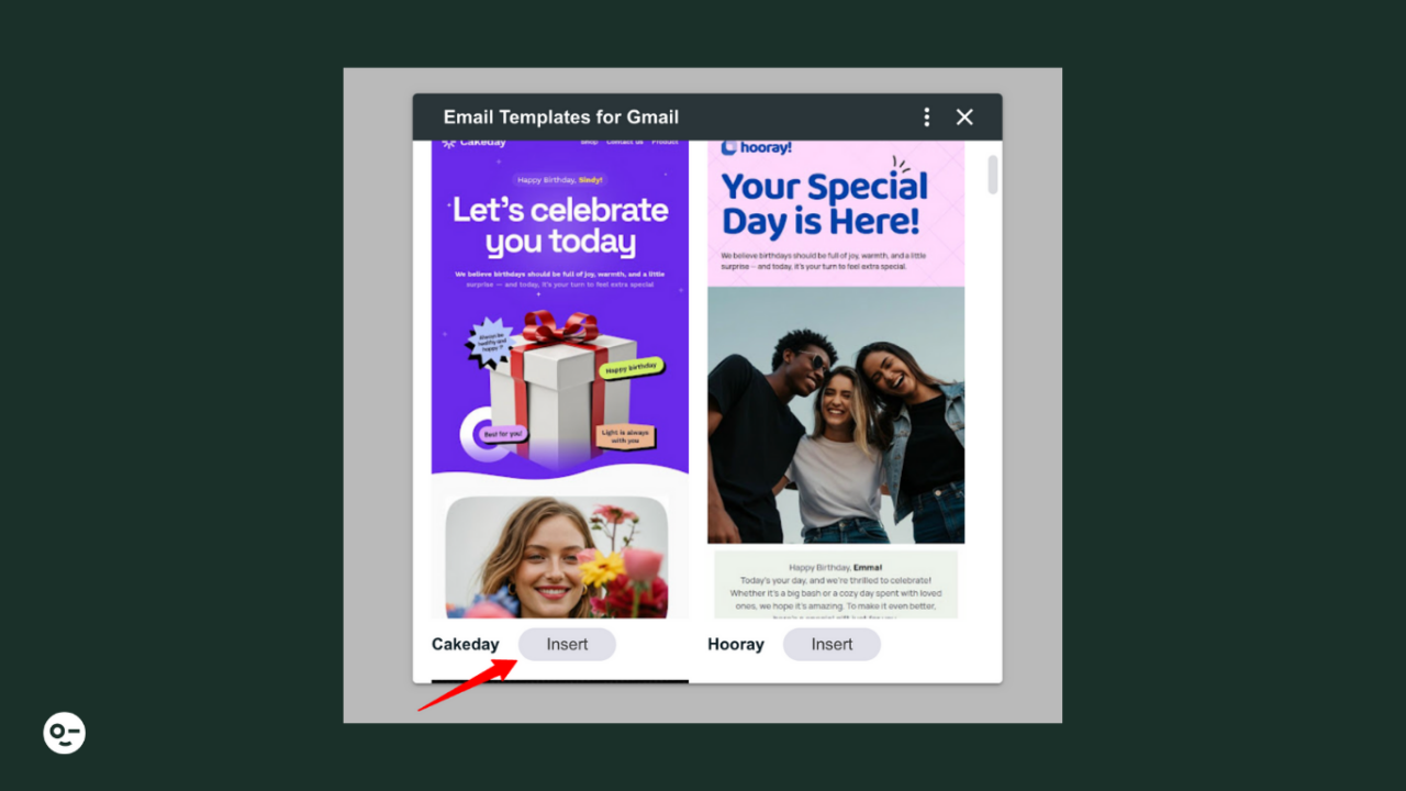 Designmodo's Email Plugin's insert button