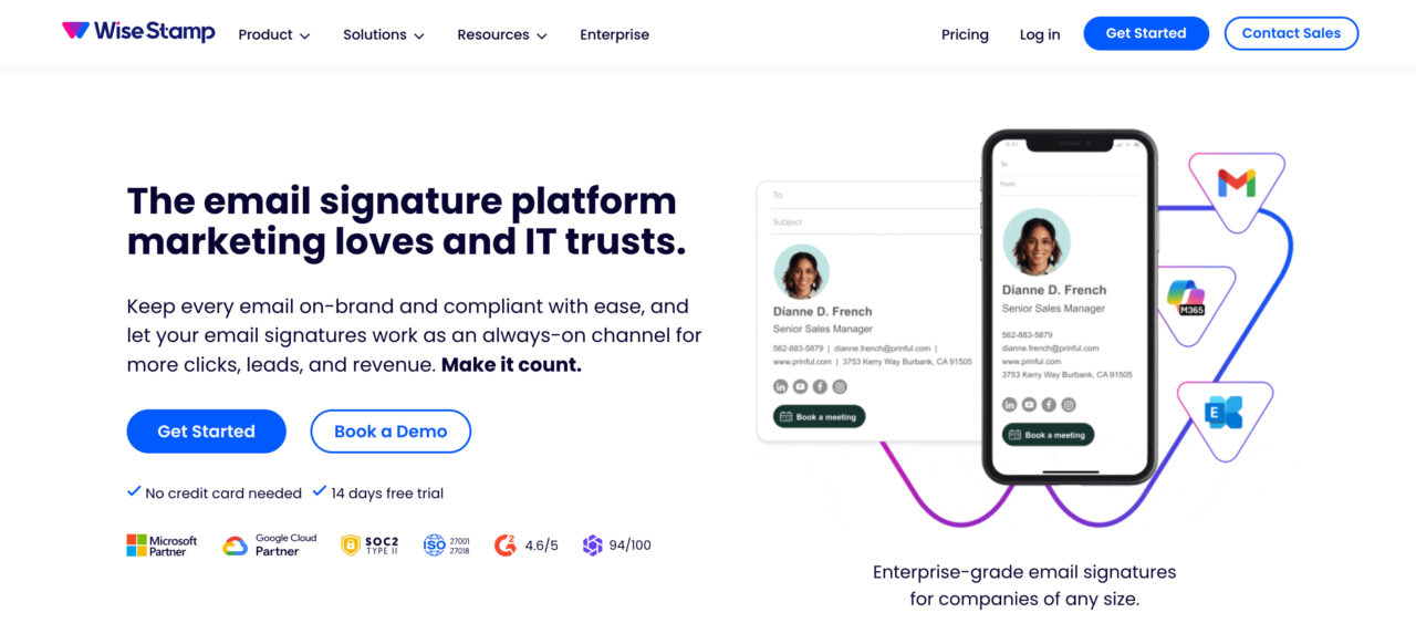 Wisestamp's homepage