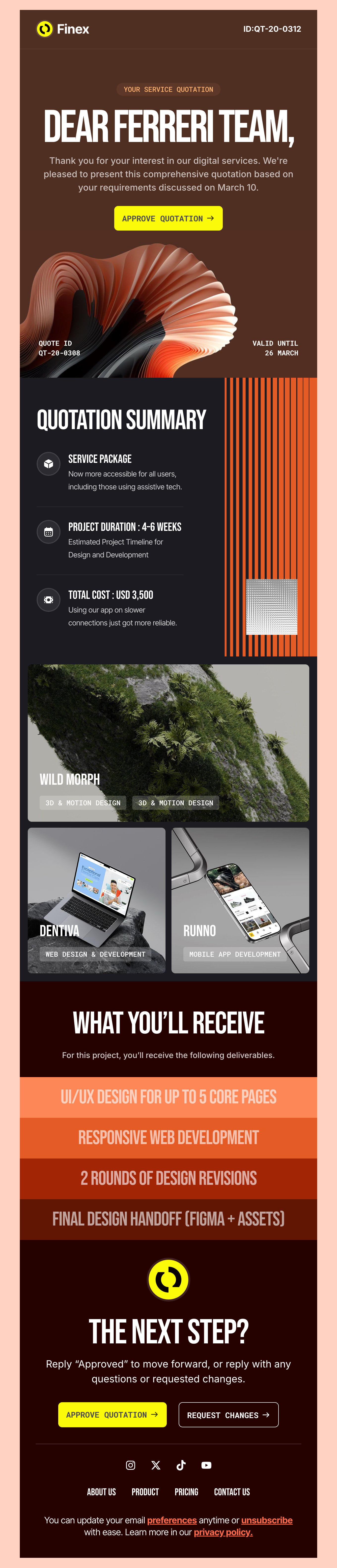 Finex - Service Quotation & Proposal Email Template