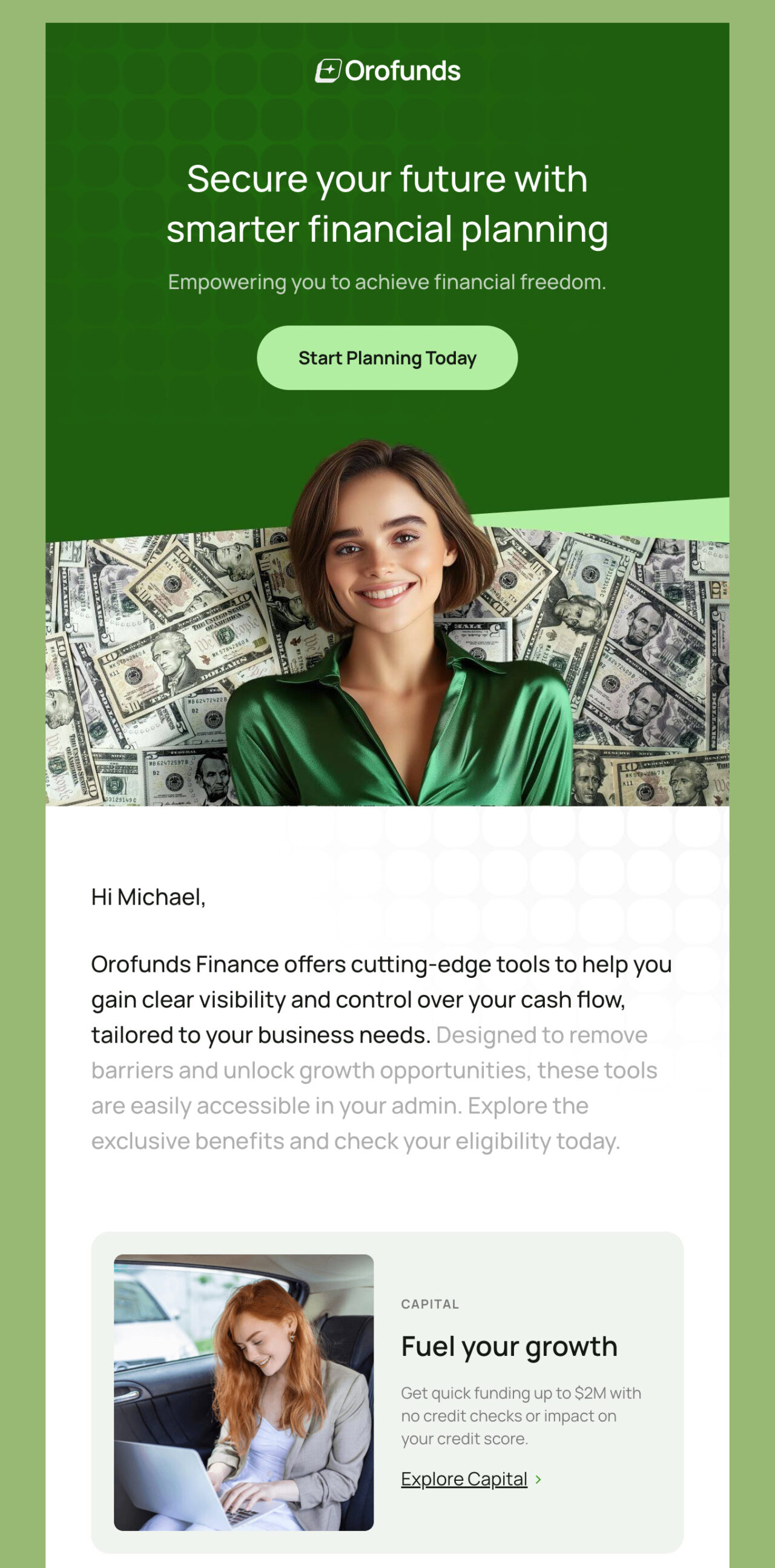 financial business email template