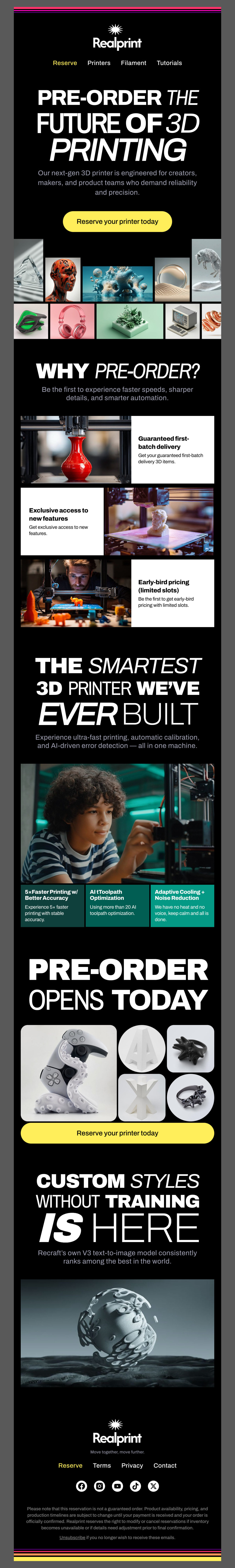 Realprint - Pre-Order Launch Email Template