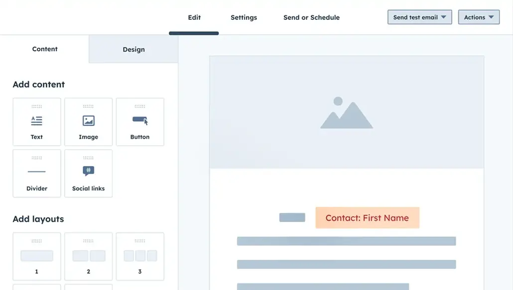Hubspot email builder