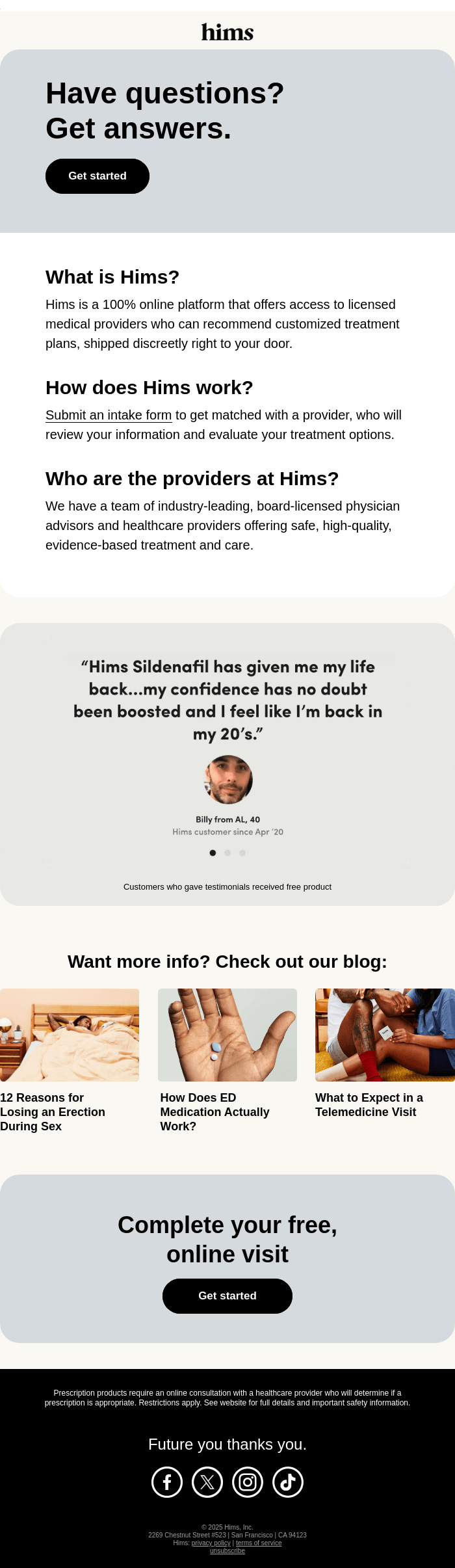 Q&A themed email newsletter