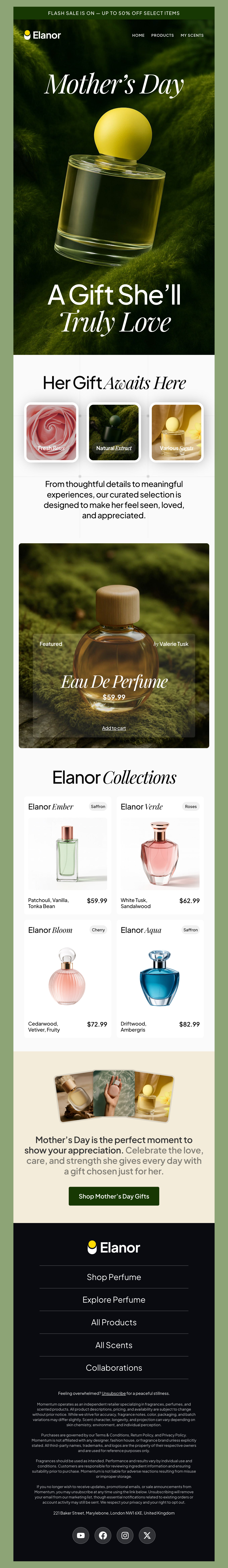 Elanor - Mother’s Day Perfume Promotion Email Template