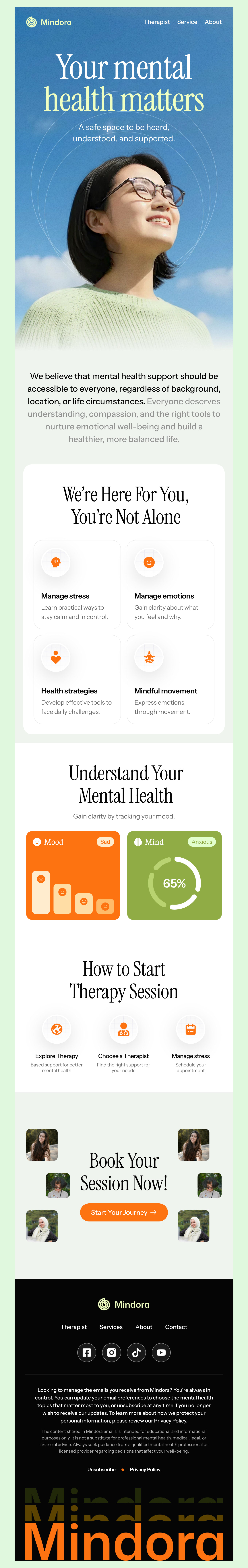 Mindora - Mental Health Therapy Email Template