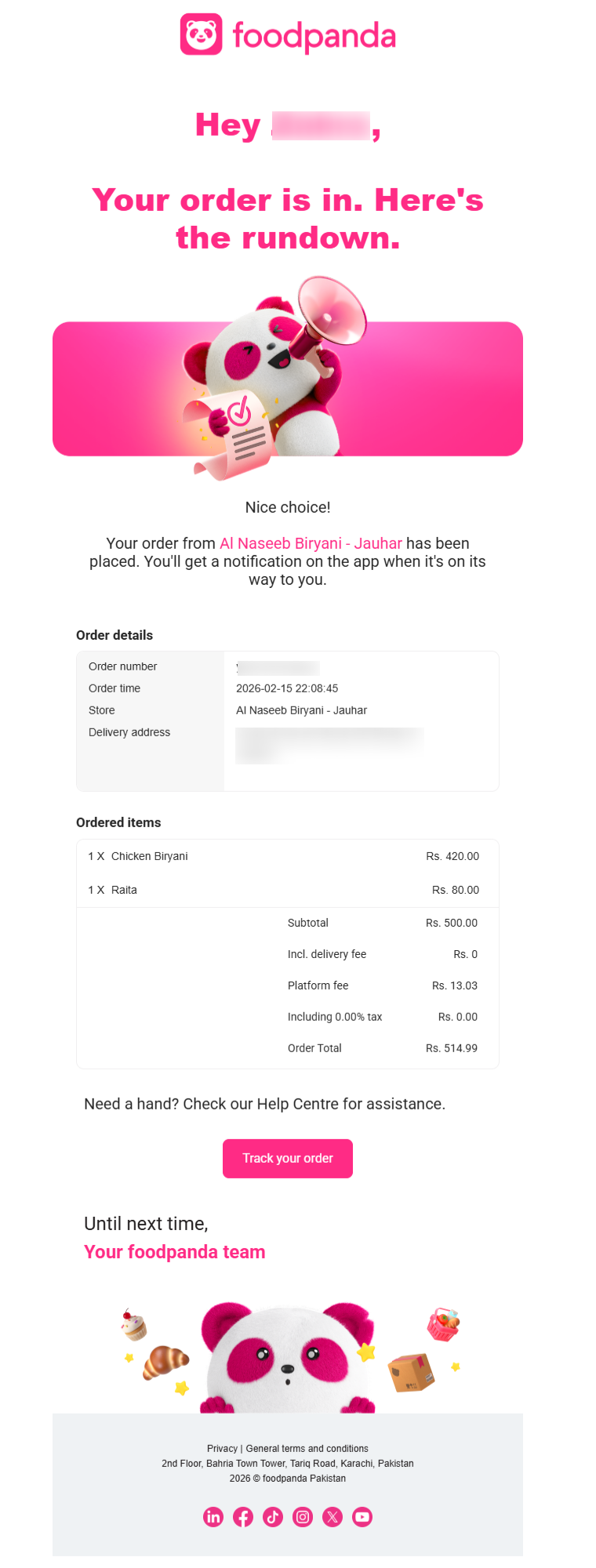 post purchase email template example