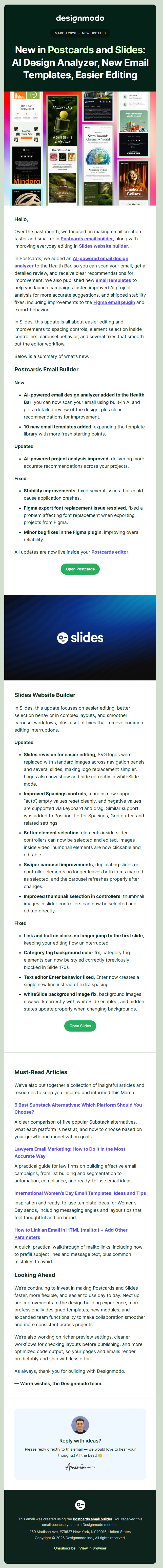 Product launch email from Designmodo
