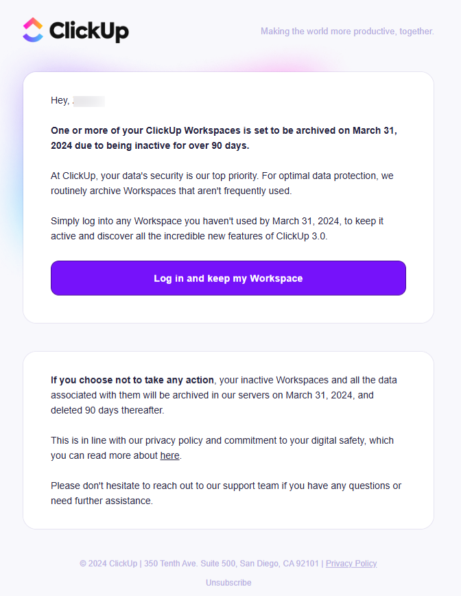 reengagement email example